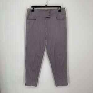 Robert Kitchen Canada Women's Crop Pants Size 6 Gray Cotton Blend Lightweight